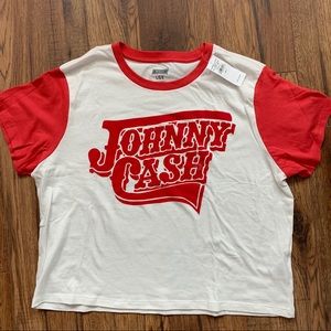 NWT - Johnny Cash Cropped T-Shirt